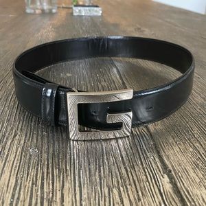 Vintage Gucci Black Patent Leather Belt